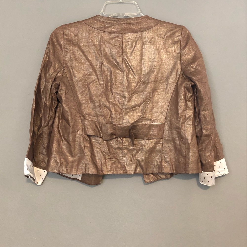 Vertigo Blazer Button Linen S Bronze Metallic EUC - Picture 3 of 6